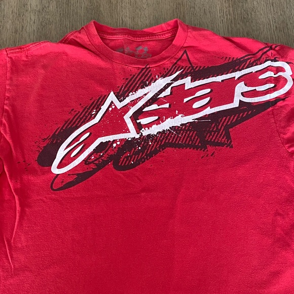 Vintage Alpinestars Red and White Graphic Tee Y2K - Picture 1 of 4